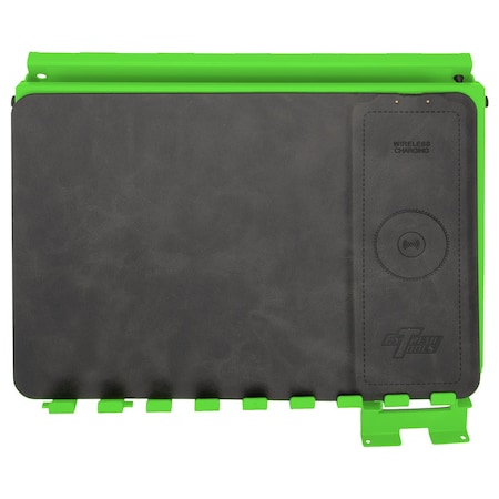 Media/Tech Holder With Universal Charging Pad, Green